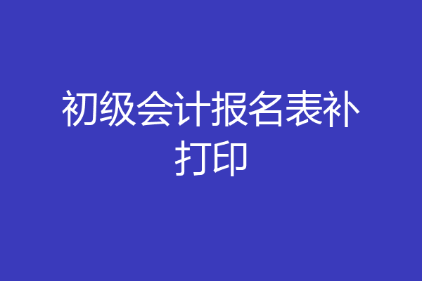 初级会计报名表补打印