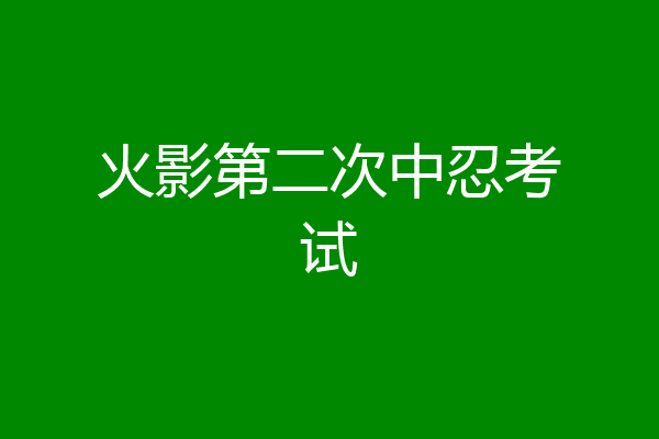 火影第二次中忍考试