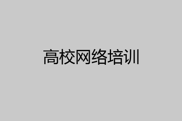 高校网络培训