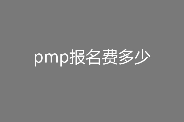 pmp报名费多少