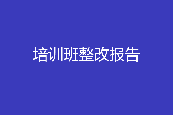 培训班整改报告
