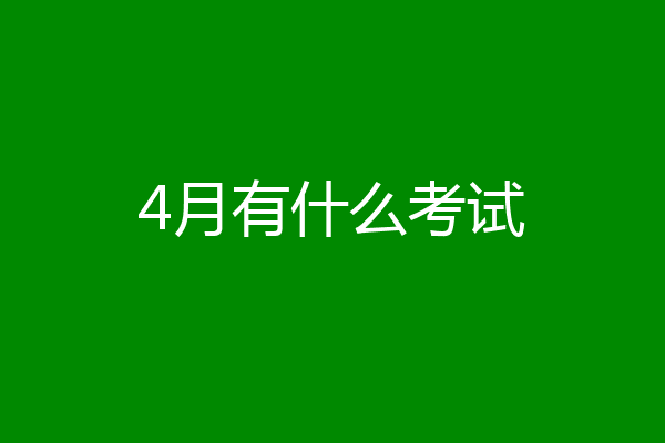 4月有什么考试
