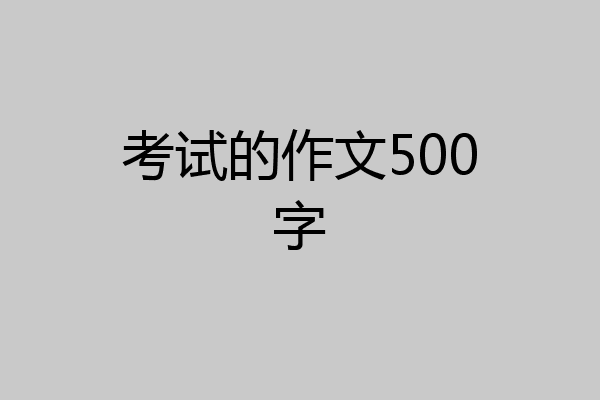 考试的作文500字