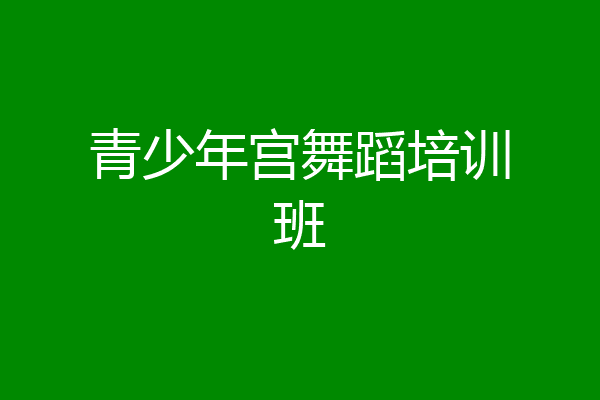 青少年宫舞蹈培训班