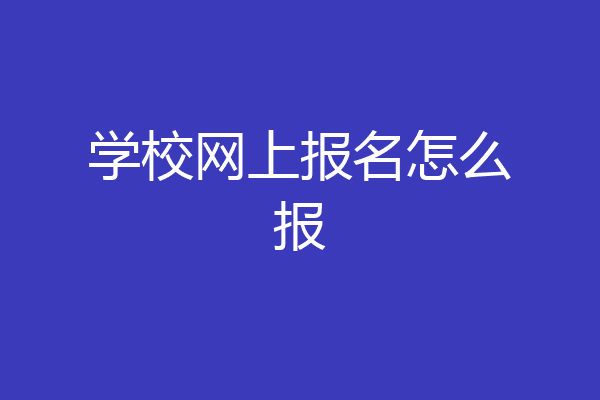 学校网上报名怎么报