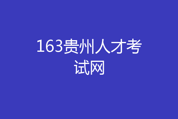 163贵州人才考试网