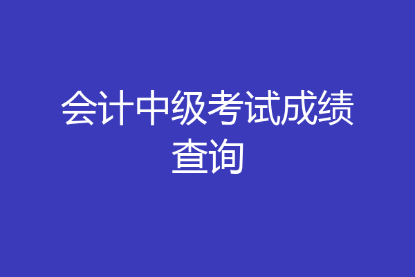 会计中级考试成绩查询