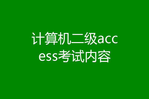 计算机二级access考试内容