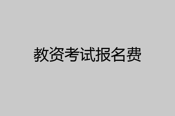 教资考试报名费