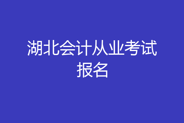 湖北会计从业考试报名