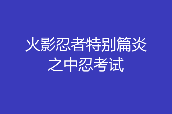 火影忍者特别篇炎之中忍考试
