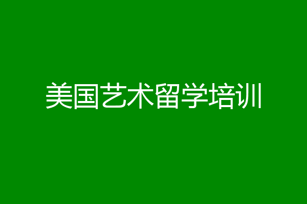 美国艺术留学培训