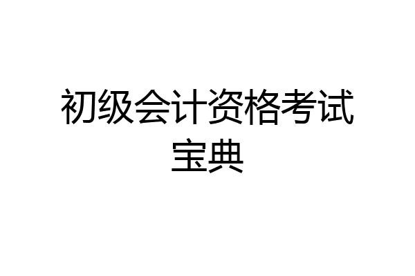 初级会计资格考试宝典