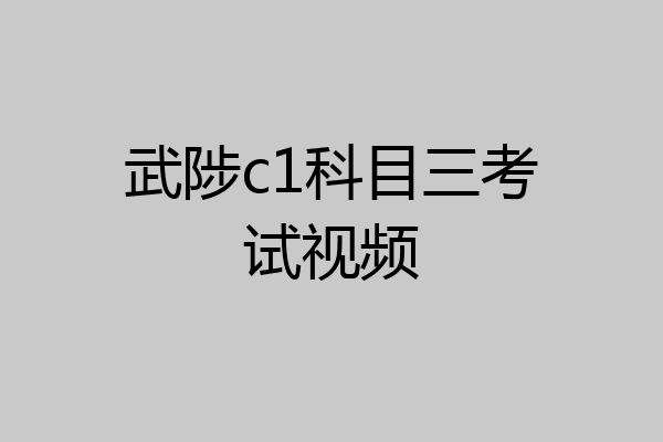 武陟c1科目三考试视频