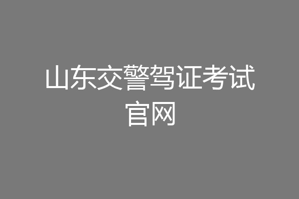 山东交警驾证考试官网