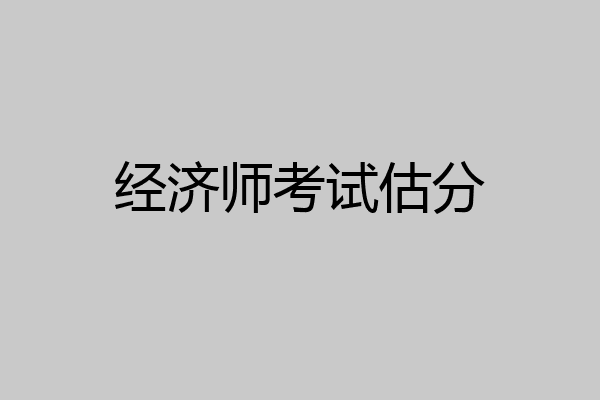 经济师考试估分