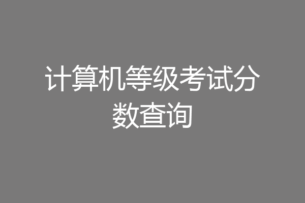 计算机等级考试分数查询