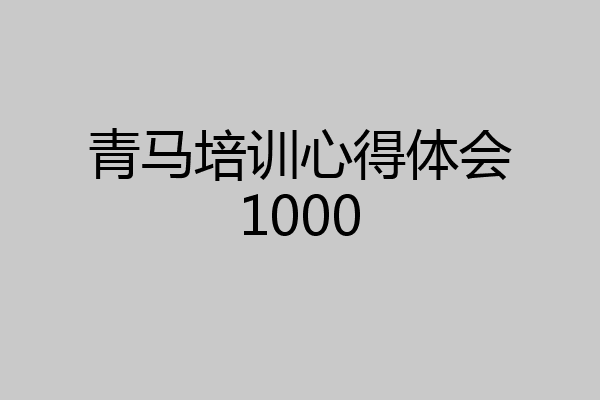 青马培训心得体会1000