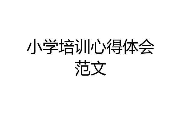 小学培训心得体会范文