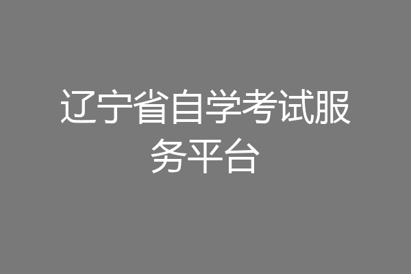 辽宁省自学考试服务平台