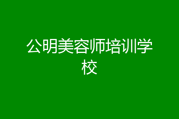 公明美容师培训学校