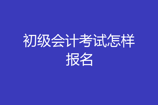 初级会计考试怎样报名