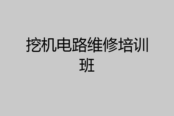 挖机电路维修培训班