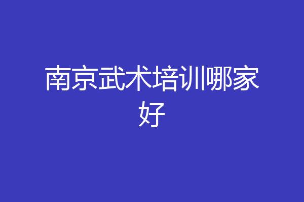 南京武术培训哪家好