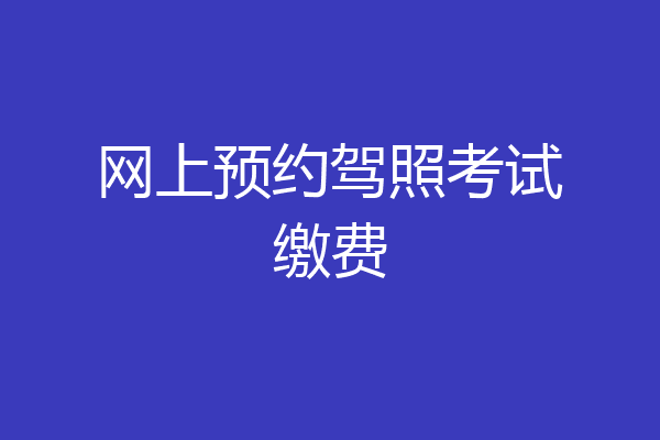 网上预约驾照考试缴费