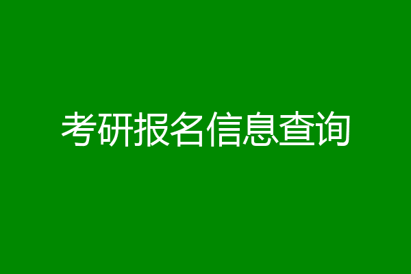 考研报名信息查询