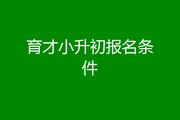 育才小升初报名条件