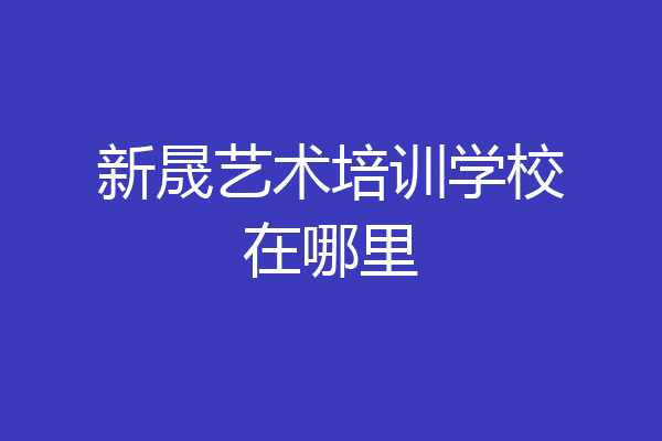 新晟艺术培训学校在哪里