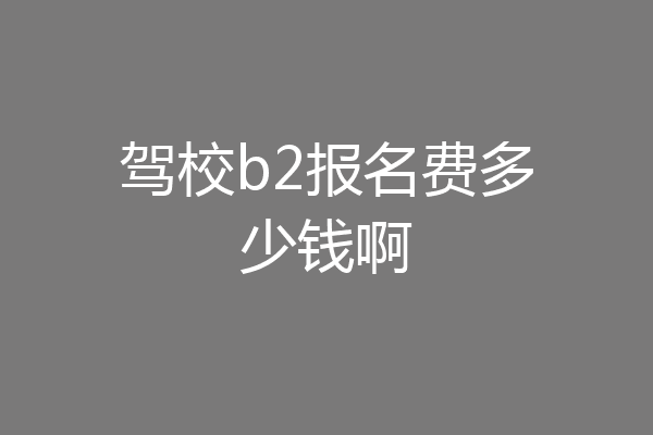 驾校b2报名费多少钱啊