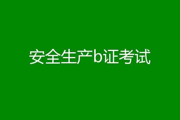 安全生产b证考试