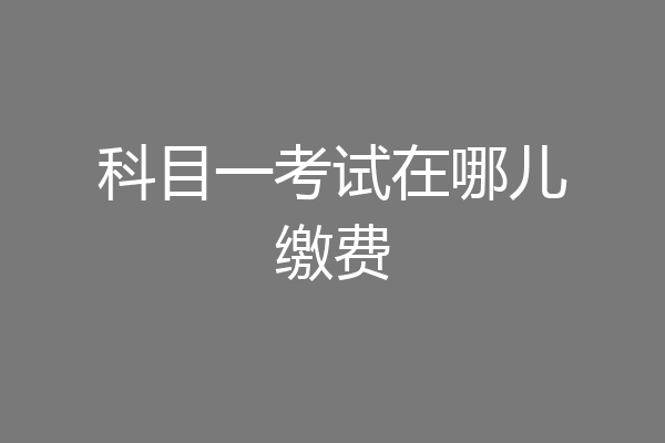 科目一考试在哪儿缴费