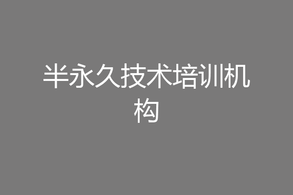 半永久技术培训机构
