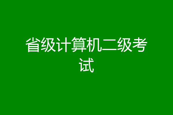 省级计算机二级考试
