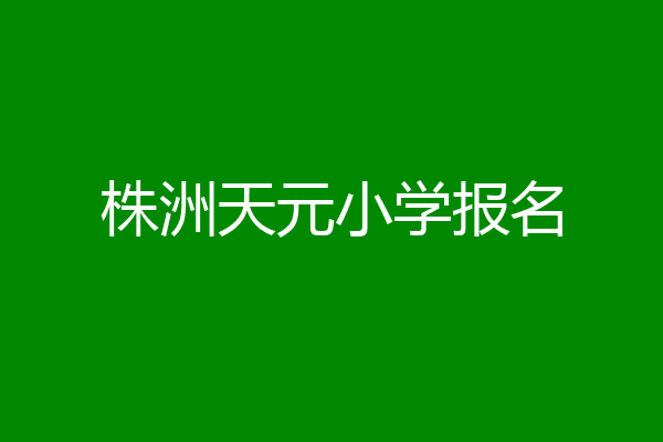 株洲天元小学报名