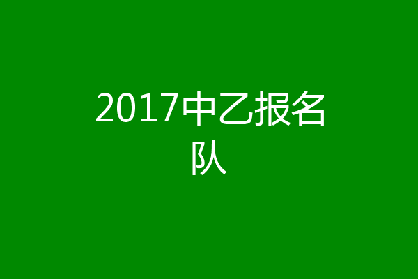 2017中乙报名队