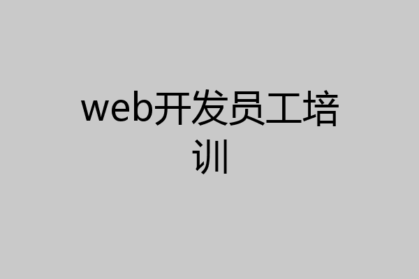 web开发员工培训