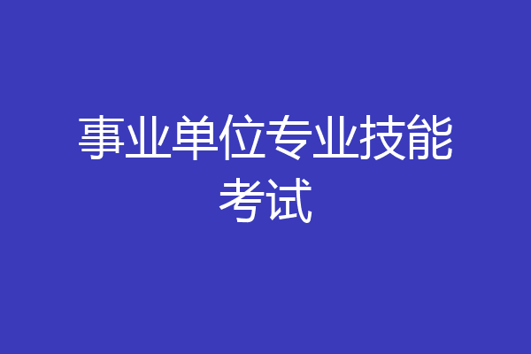 事业单位专业技能考试