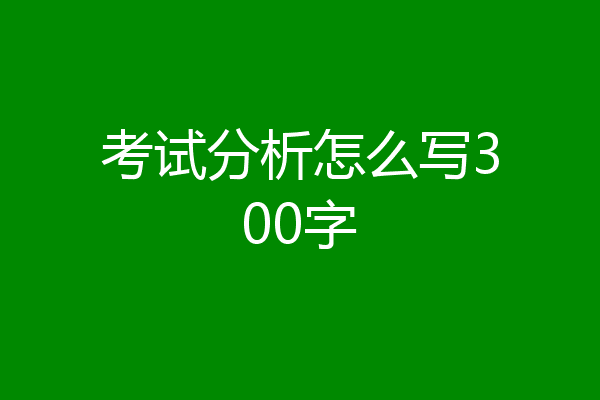 考试分析怎么写300字