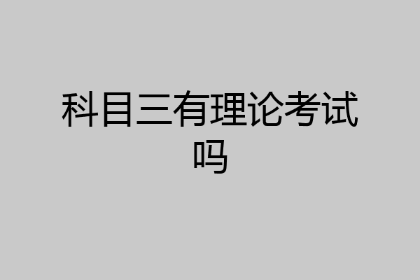 科目三有理论考试吗