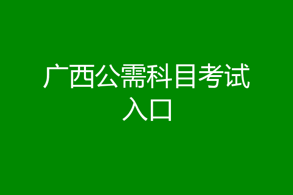 广西公需科目考试入口