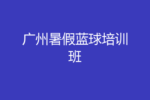 广州暑假蓝球培训班