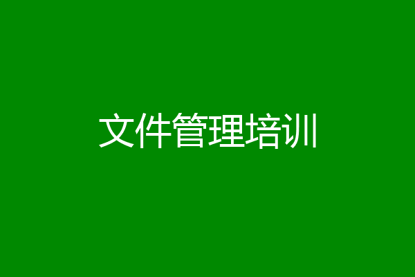 文件管理培训