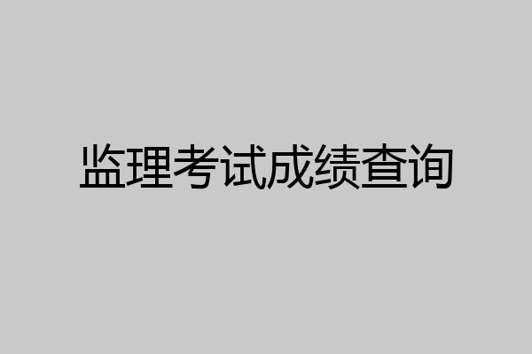 监理考试成绩查询
