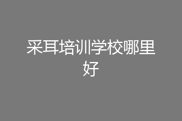 采耳培训学校哪里好