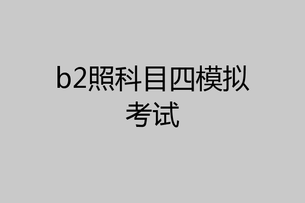 b2照科目四模拟考试
