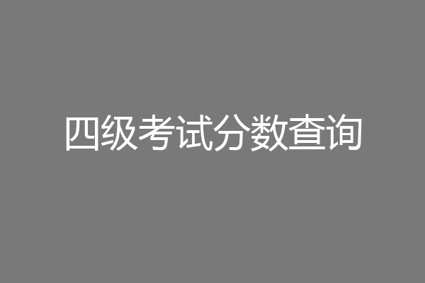 四级考试分数查询